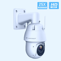 Amcrest ProHD PTZ (25x Optical Zoom) Outdoor Wi-Fi IP Camera Speed Dome  1080P, 328ft Night Vision, Wi-Fi, IP66 Weatherproof, Pan/Tilt/25x Motorized  Zoom, 2-Megapixel, IP2M-858W (White)
